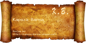 Kapsza Barna névjegykártya