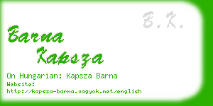 barna kapsza business card